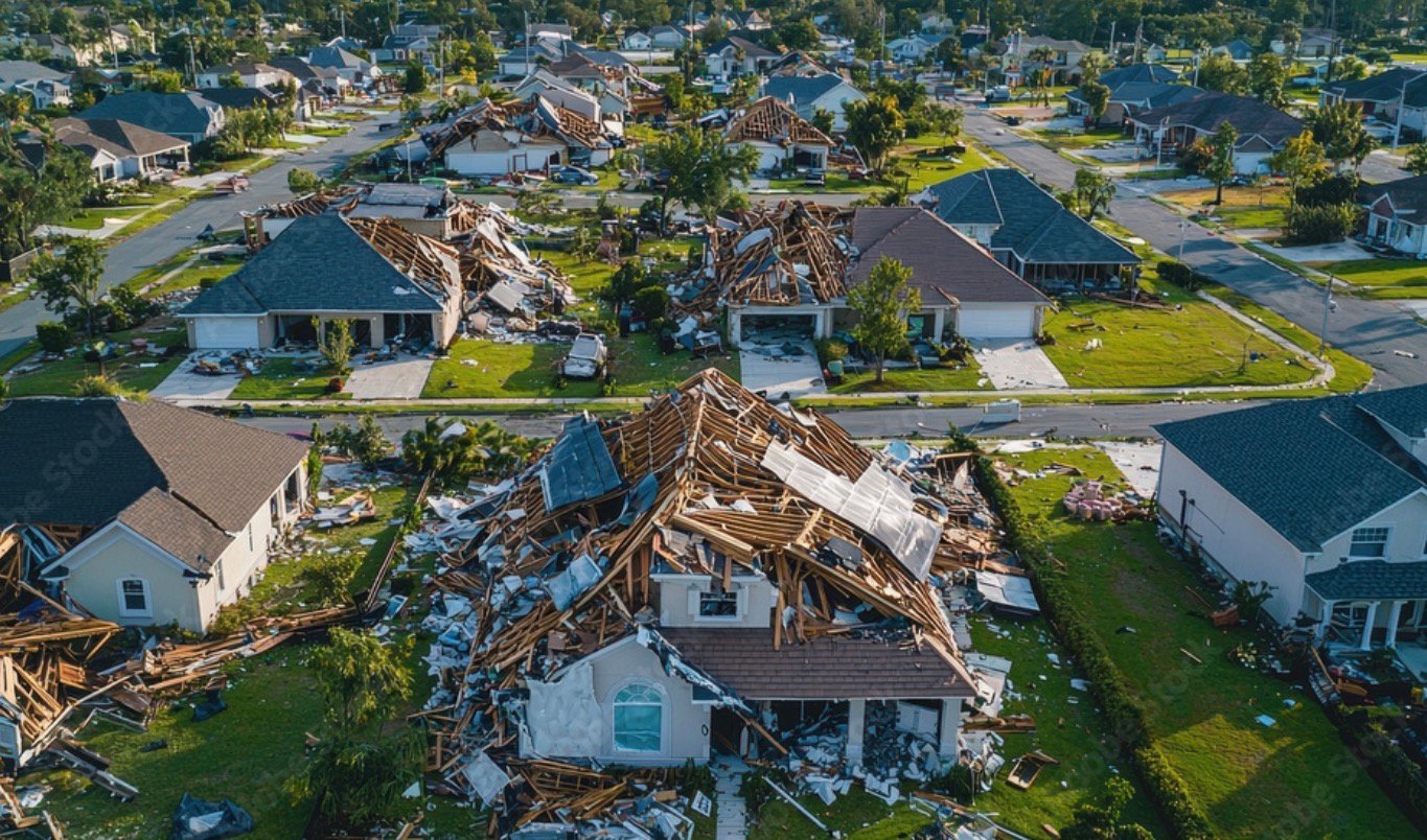 Aerial scene captured from above for production work